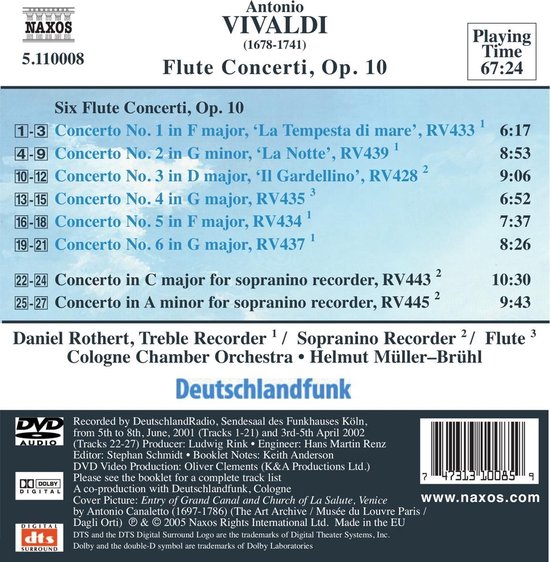 Vivaldi Flute Concerti, Op. 10 [DVD Audio], MullerBruhl Muziek bol