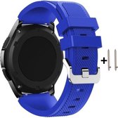 Blauw Siliconen Bandje voor 20mm Smartwatches - zie compatibele modellen van Samsung, Pebble, Garmin, Huawei, Moto, Ticwatch, Seiko, Citizen en Q – Maat: zie maatfoto – 20 mm blue