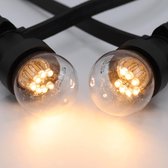 Lichtsnoer - 25 meter met 50 lampen - 0,7W LEDs op stokjes - kleur van gloeilamp (2650K)