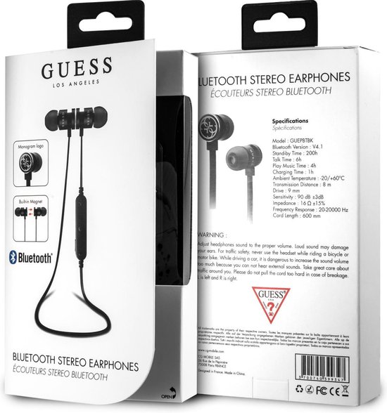 Écouteurs intra- Ear Guess - Casque stéréo 3,5 mm Zwart - Casque Bluetooth  -... | bol.com