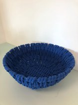 Gevlochten mand van stof en metaal (groot formaat) - 1 stuk (blauw)