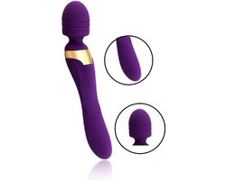 Luvsecrets® Magic Wand Massager – 2 in 1 - Dildo vibrator – Vibrators voor vrouwen – Magic wand – Clitoris stimulator – Vibrator – Diep Paars