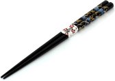 Japanse eetstokjes met kraanvogel motief (zwart)