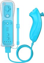 Thredo Remote Controller + Nunchuk voor Nintendo Wii / Wii U (Motion Plus) - Licht Blauw