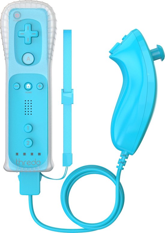Télécommande Thredo + Nunchuk pour Nintendo Wii / Wii U (Motion Plus) -  Bleu clair | bol.com