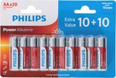 Philips Power Alkaline Batterijen - 20x AA - 109% meer kracht