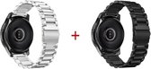 Smartwatch bandje - 2 pack - Geschikt voor Samsung Galaxy Watch 46mm, Samsung Galaxy Watch 3 45mm, Gear S3, Huawei Watch GT 2 46mm, Garmin Vivoactive 4, 22mm horlogebandje - RVS metaal - Fung