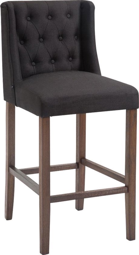 Tabouret de bar Clp Cassandra - Tissu - noir - Antique foncé