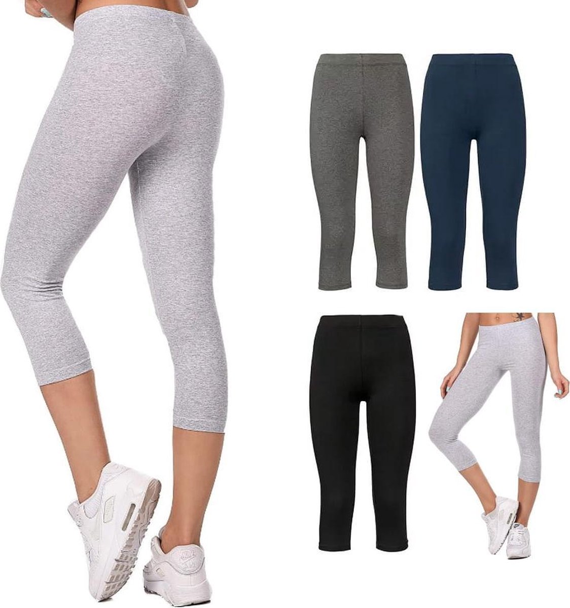 Capri legging Dames legging donkergrijs maat XS/S bol