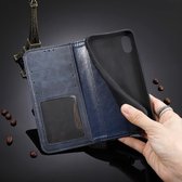 LG Velvet Book Case Hoesje Book Case Retro Wallet Blauw