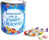 Gevuld Snoepblik | Snoepcadeau | Zwemdiploma | Gevuld met 300 gram snoep!