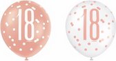 Unique Ballonnen 18 Jaar 30 Cm Latex Roségoud 6 Stuks