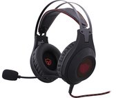 Battletron gaming headset  met led verlichting , rood met zwart.