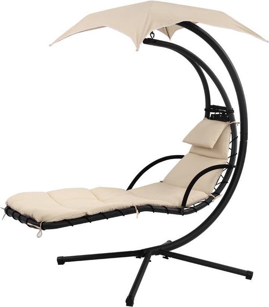 Vergemakkelijken Bestudeer Minst Simpletrade Hangstoel - Ligbed - Afneembare parasol - Kussen - Verstelbaar  - 108x70x202 cm | bol.com