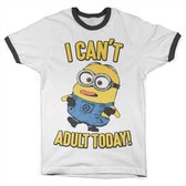 Minions - I Can't Adult Today Heren Tshirt - L - Wit