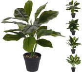 Kunstplanten - monstera plant -  in zwarte pot - 45 cm