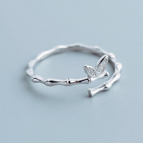 Geshe-Dames zilveren open ring vlinder met zirkonia-zilver 925-one... |  bol.com