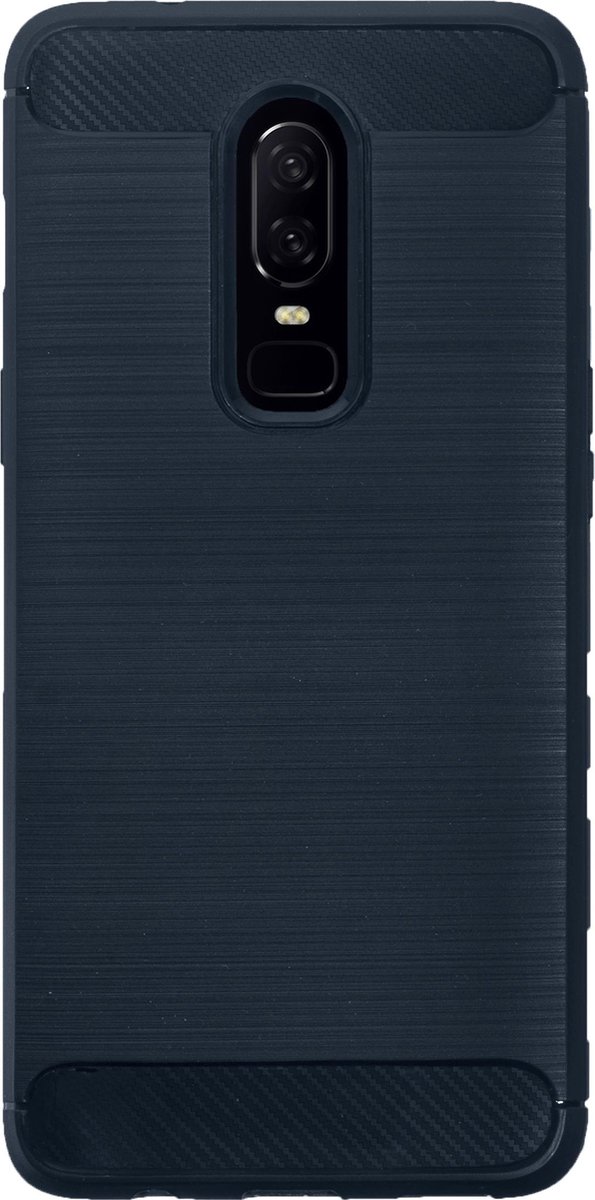 BMAX Carbon soft case hoesje voor OnePlus 6 / Soft cover / Telefoonhoesje / Beschermhoesje / Telefoonbescherming - Blauw