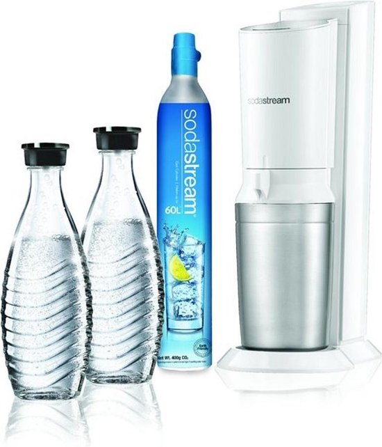 SodaStream Crystal Bruiswatertoestel - Megapack - White - met 2 Glazen karaffen