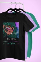 Anime Comic Manga Cosplay Waifu Girl Kpop gal Gyaru Harajuke Japan Oshare Stylish fashion Weeb Otaku Gamer Unisex T-Shirt Zwart Maat M