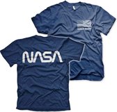 NASA Heren Tshirt -XL- Black Flag Blauw