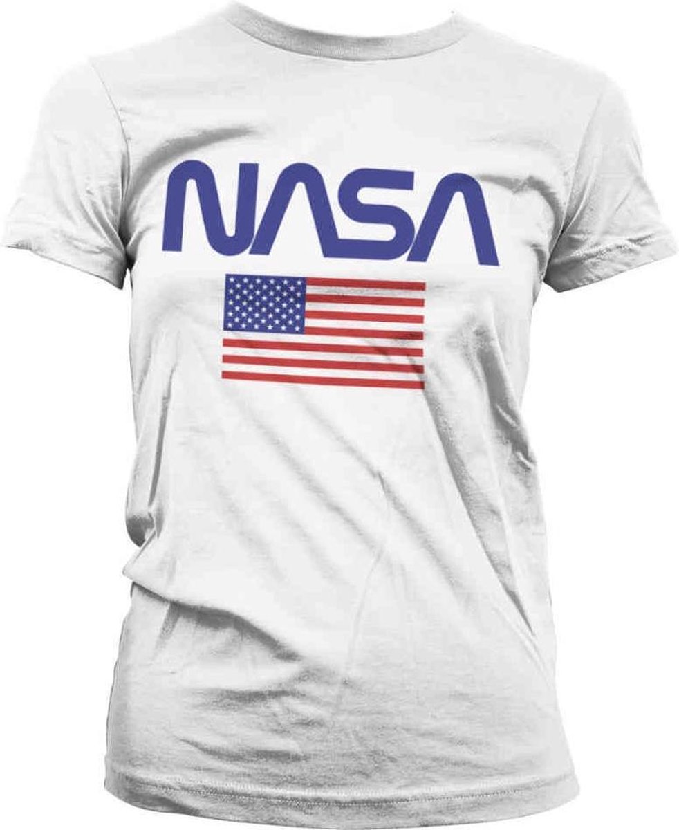 NASA Dames Tshirt -M- Old Glory Wit