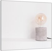 Acrylglas  –Lampje voor Witte Muur-80x80 (Wanddecoratie op Acrylglas)