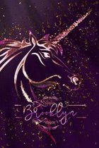 Brooklyn: Unicorn Blank Lined Journal Notebook For Girls, 6 x 9, 120 Pages Perfect For Journaling, Notes, Diary & Doodling, Name