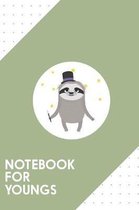 Notebook for Youngs: Dotted Journal with Magician Sloth with wand Design - Cool Gift for a friend or family who loves magic presents! - 6x9