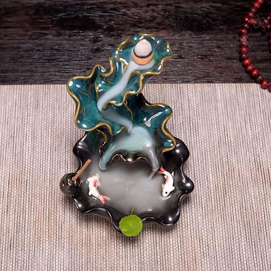 Wierookhouder Waterval - Porselein - Donker Blauw - Kegelbrander