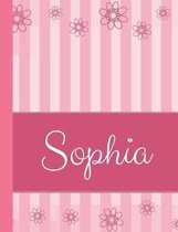 Sophia: Personalized Name College Ruled Notebook Pink Lines and Flowers