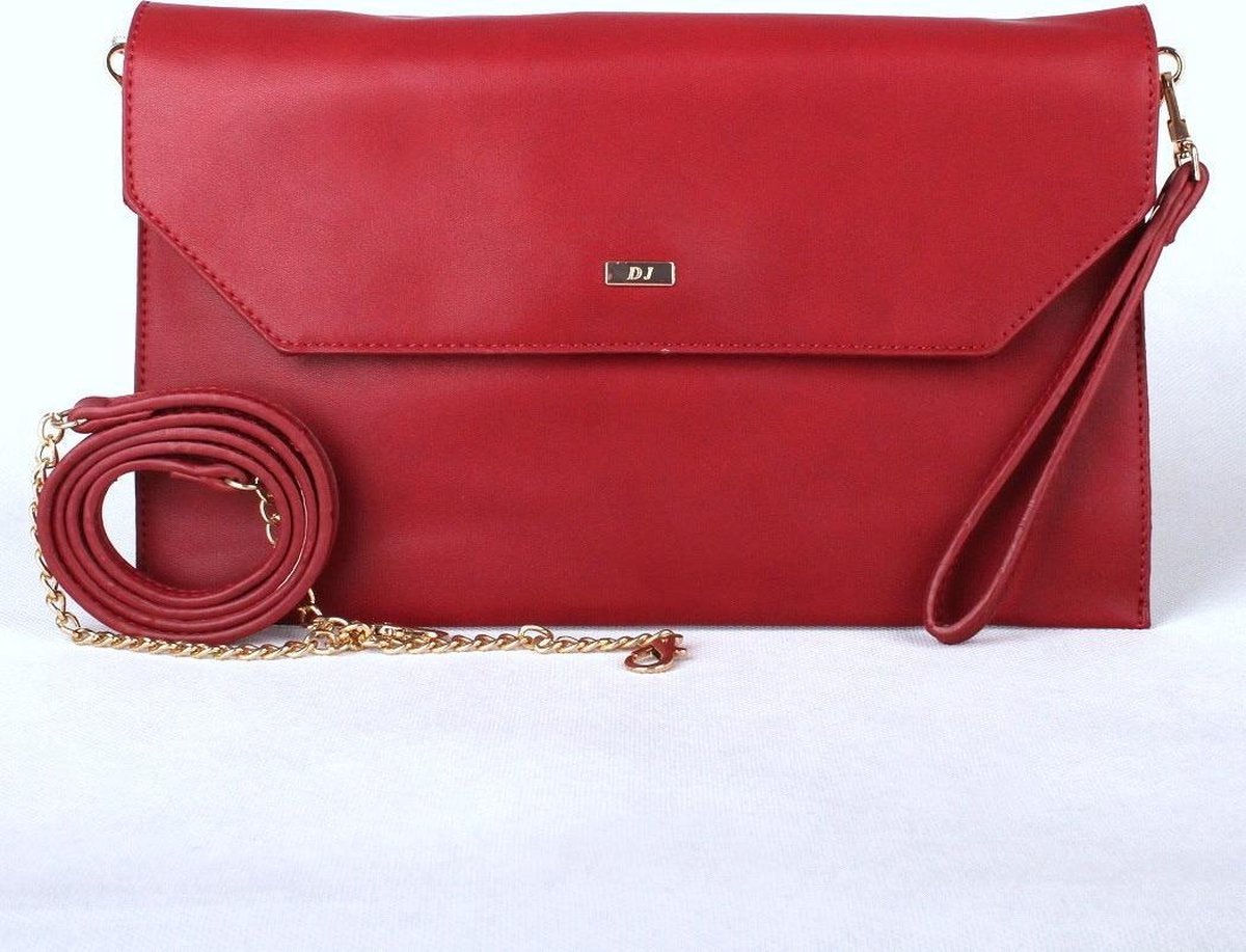 Clutch David Jones Bordeaux rood bol