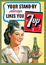 7up Your Stand By. Metalen wandbord 30 x 42 cm.