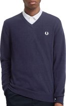 Fred Perry V-hals trui wol - blauw -  Maat: XL