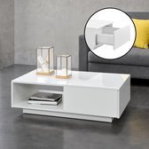 Table basse Biskra avec étagère et tiroir 95x55x31 cm blanc