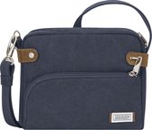 Travelon Heritage | Anti-diefstal | Crossbody | Schoudertas | Rough cotton | Canvas | Suede | RFID | Indigo Blauw