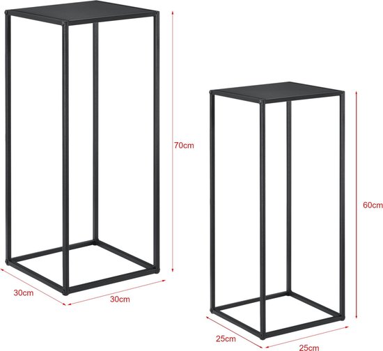 Grafton bijzettafels zwart - set van 2