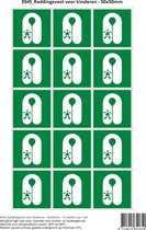 Pictogram sticker E045 Reddingsvest voor kinderen - 50x50mm 15 stickers op 1 vel