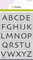 Stencil alfabet hoofdletters skia A5