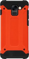 WLONS Rubber Bumper Case Hoesje Geschikt Voor Samsung Galaxy A8 Plus (2018) - Oranje