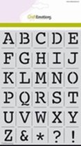 Stencil alfabet hoofdletters courier A5