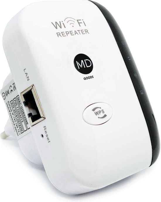 Afbeelding van MD-goods ® WiFi Versterker Stopcontact - Gratis Internet Kabel - NL Handleiding - Repeater - 300Mbps - Draadloos