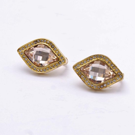 Boucles d'oreilles Swarovski - Or plaqué or 14 carats - Argent sterling 925 - avec certificat Swarovski