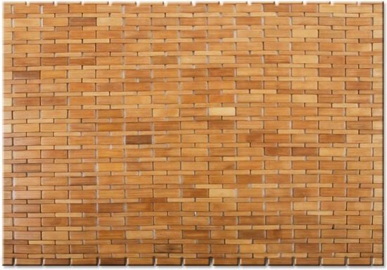 TQ4U Bamboe badmat - sauna mat - 45 x 80 cm - antislip - kleur "Natural" - zeer mooi afgewerkt
