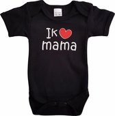 Zwarte romper met "Ik hou van mama" - maat 68 - moederdag, zwanger, cadeautje, kraamcadeau, grappig, geschenk, baby, tekst