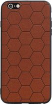 Hexagon Hard Case iPhone 6 Plus / 6s Plus Hoesje Bruin