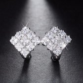 Geshe-Dames klapoorrigen diamanten met zirkonia-bling bling-kopper-zilverkleurig-15mm-bruiloft cadeau