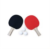 2 pingpongbats en 3 pingpongballen