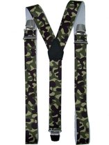 Bretels Camouflage 'Army' met brede extra sterke stevige Clips