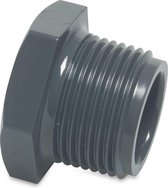 Mega Plug PVC-U 1/2" buitendraad 10bar grijs